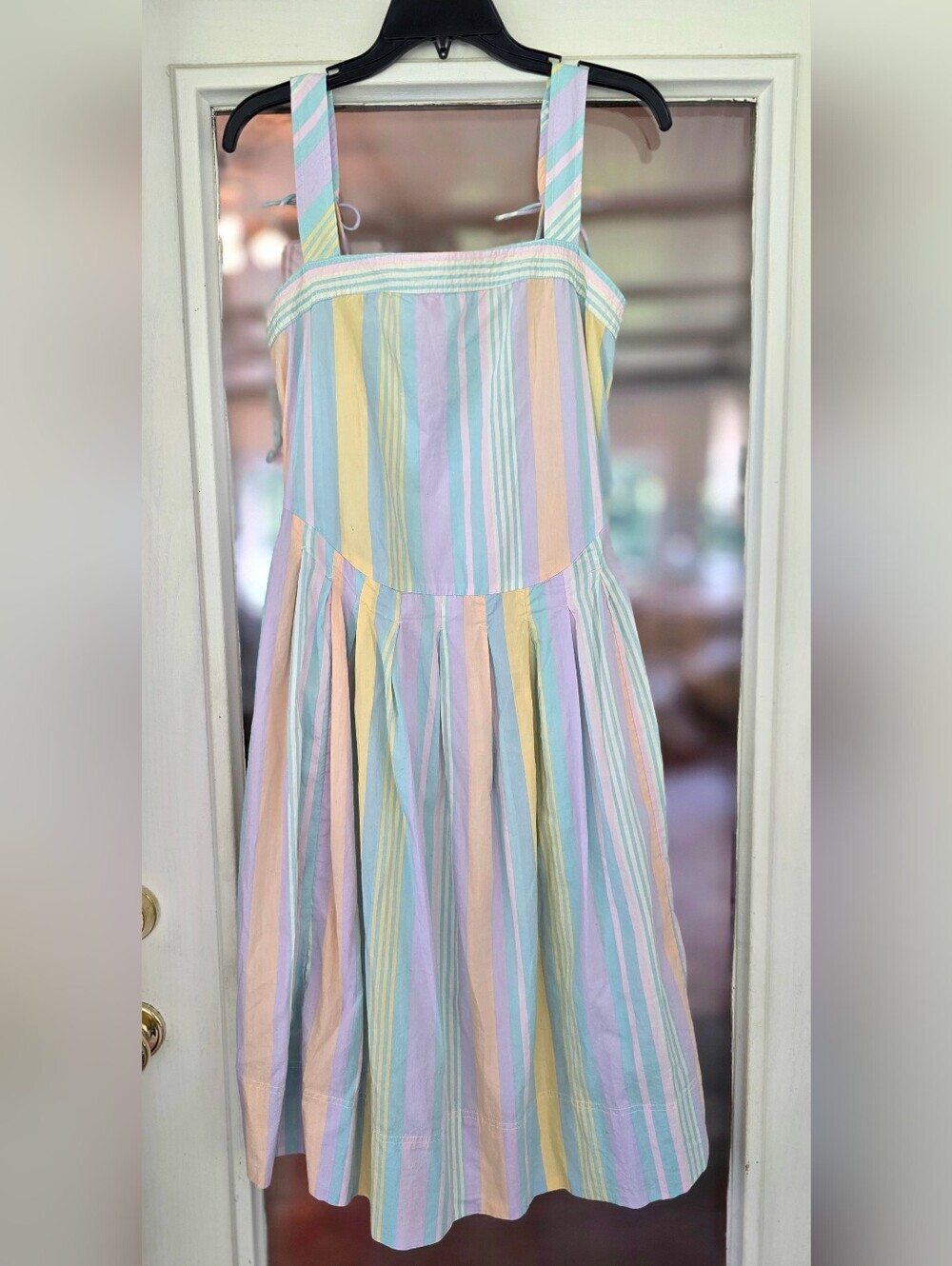 New Free People Primavera Pastel Striped Midi Sundress Sz XS pockets Summer